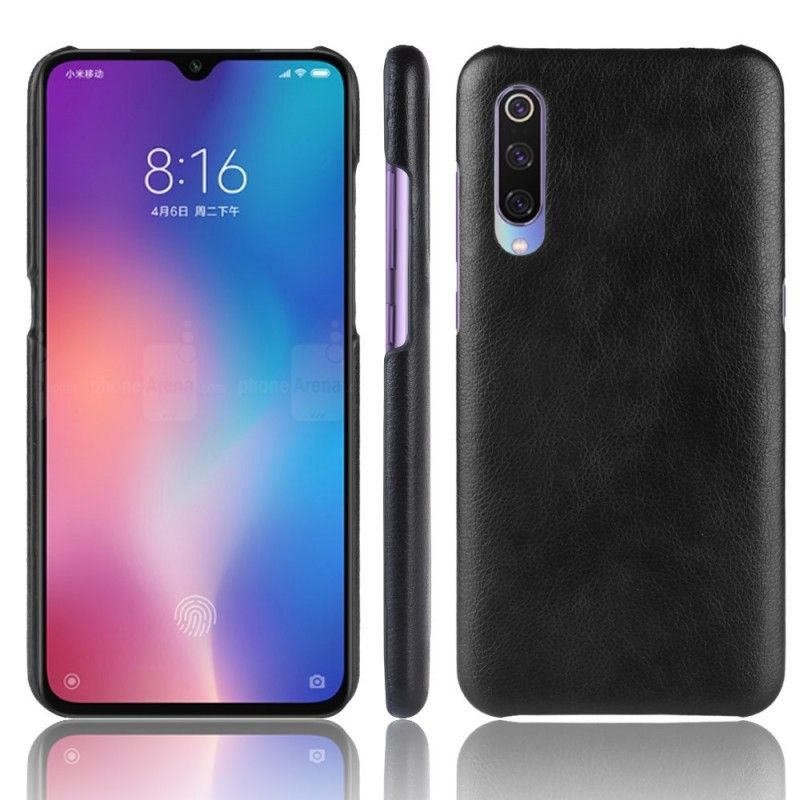 Κάλυμμα Xiaomi Mi 9 Μαύρο Εφέ Δέρματος Λίτσι