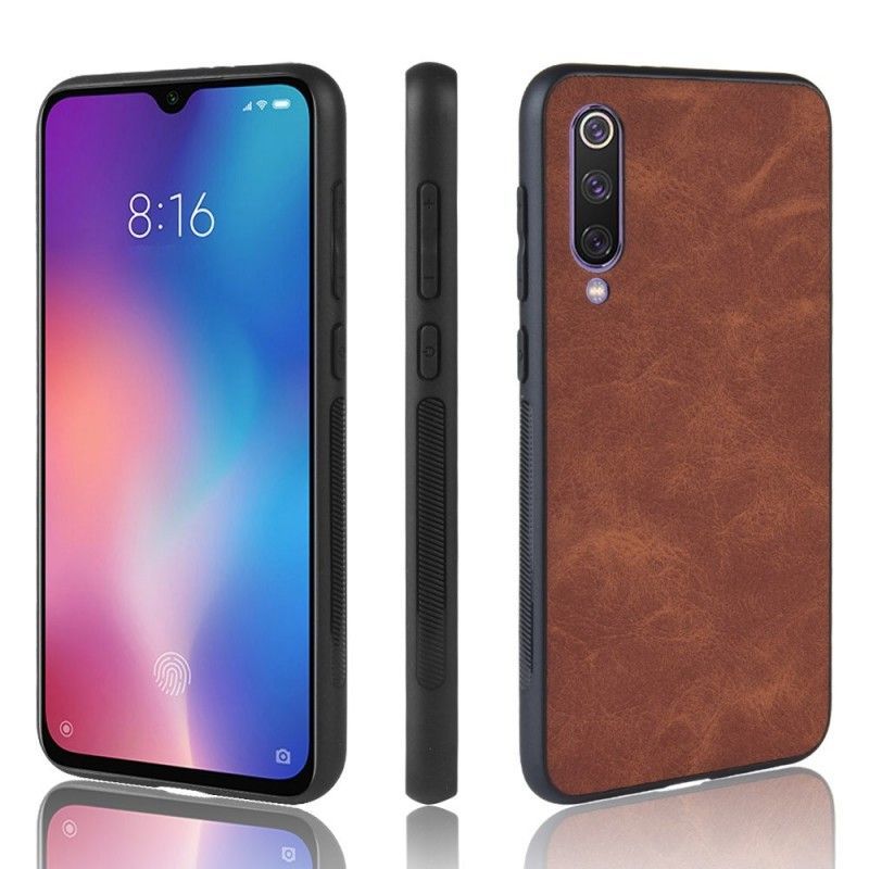 Κάλυμμα Xiaomi Mi 9 Μαύρο Vintage Look Δερμάτινο Εφέ