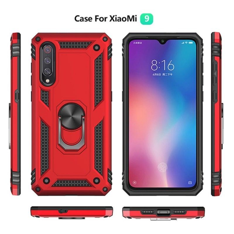 Κάλυμμα Xiaomi Mi 9 Ροζ Χρυσός Premium Δαχτυλίδι σιλικόνης