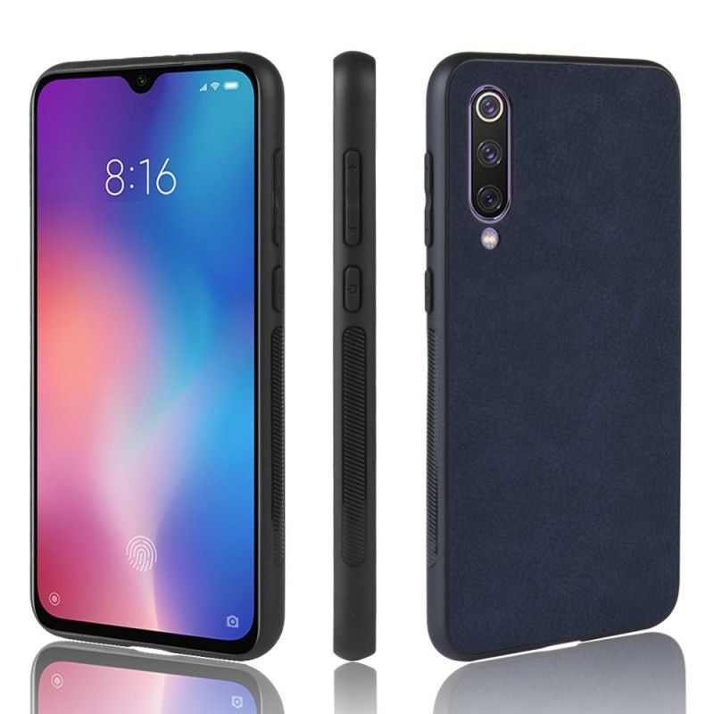 Κάλυμμα Xiaomi Mi 9 SE Σκούρο Μπλε Ρεαλιστικό Δερμάτινο Εφέ