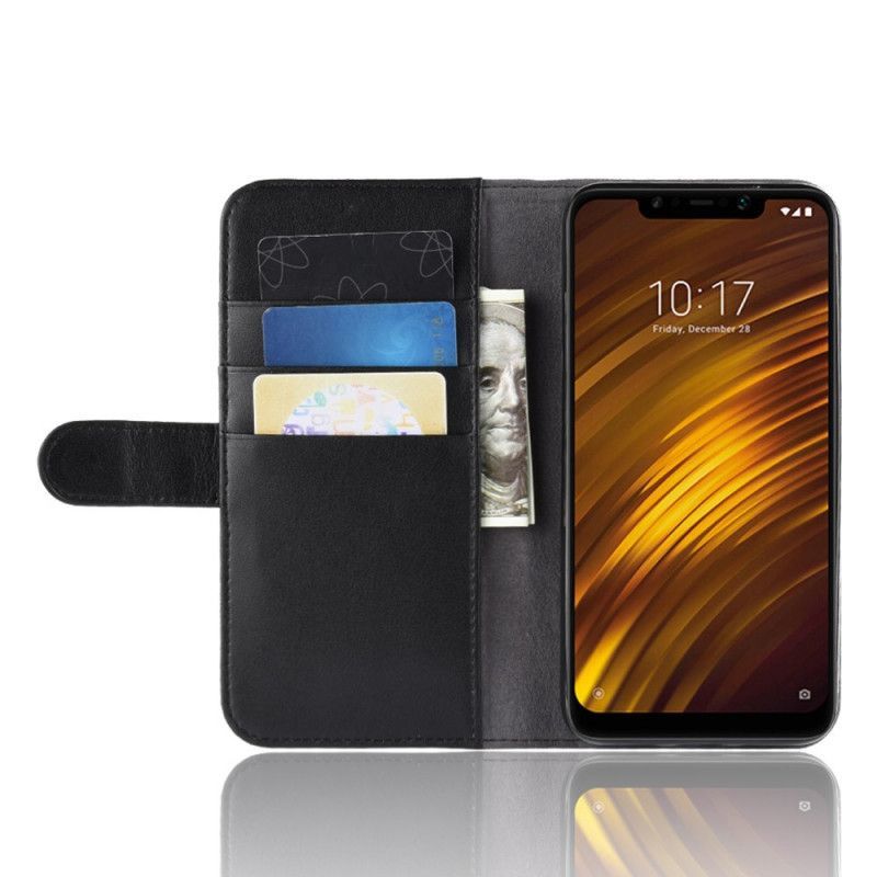 Κάλυμμα Xiaomi Pocophone F1 Μαύρο Σπαστό Δέρμα