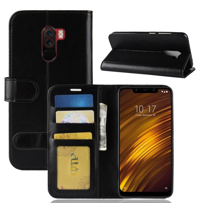 Κάλυμμα Xiaomi Pocophone F1 Μαύρο Ultra Faux Δέρμα