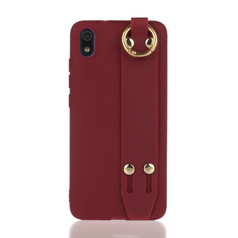 Κάλυμμα Xiaomi Redmi 7A Κόκκινο Σιλικόνη Με Ιμάντα Στήριξης