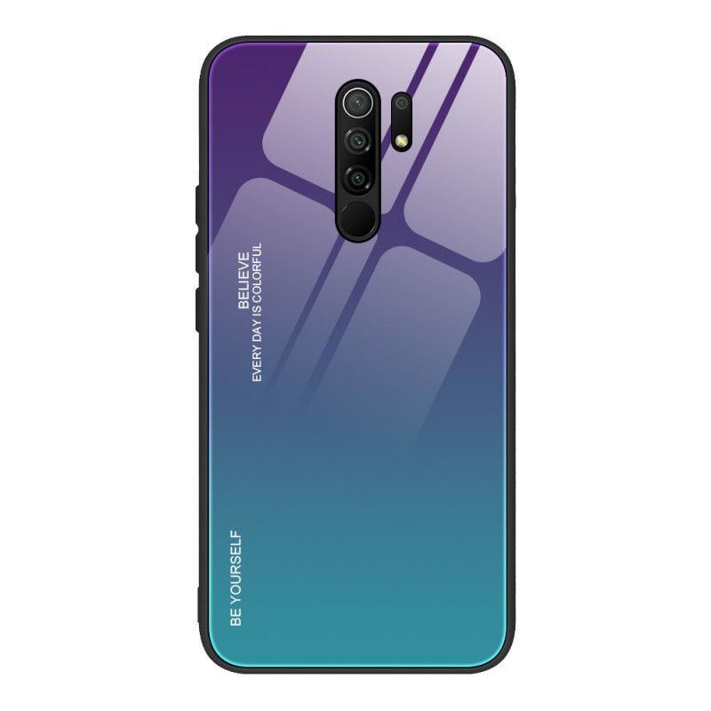 Κάλυμμα Xiaomi Redmi 9 Κόκκινο Σκληρυμένο Γυαλί Να Είσαι Ο Εαυτός Σου