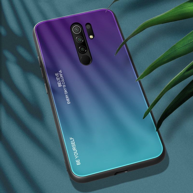 Κάλυμμα Xiaomi Redmi 9 Κόκκινο Σκληρυμένο Γυαλί Να Είσαι Ο Εαυτός Σου