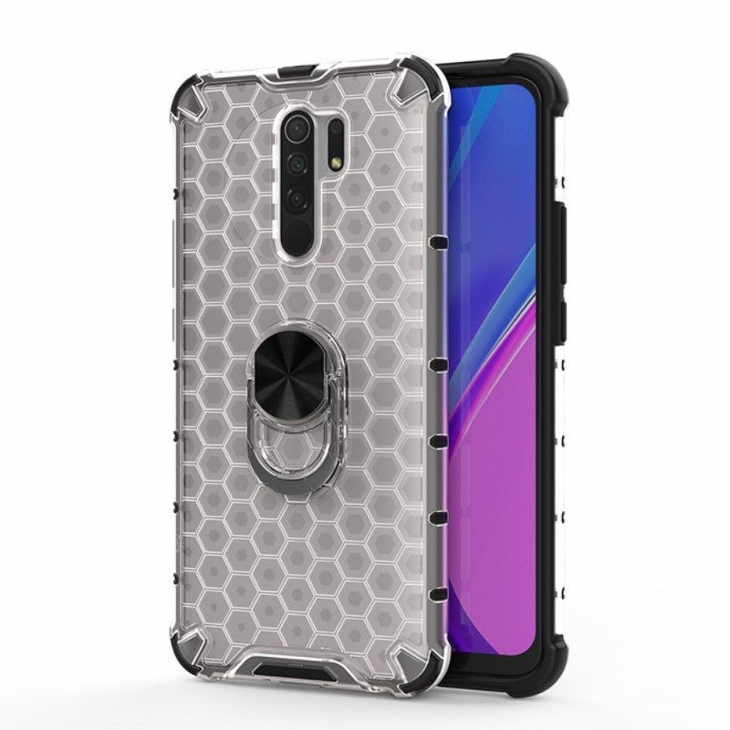 Κάλυμμα Xiaomi Redmi 9 Μαύρο Στυλ Κηρήθρας Και Δαχτυλιδιού σιλικόνης