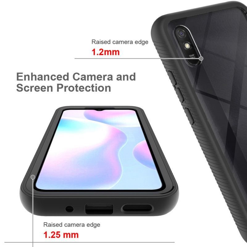 Κάλυμμα Xiaomi Redmi 9A Μαύρο Άκρες Υβριδικής Σιλικόνης