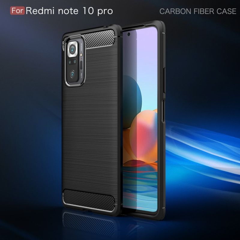 Κάλυμμα Xiaomi Redmi Note 10 Pro Μαύρο Βουρτσισμένη Ίνα Άνθρακα