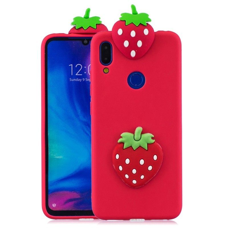 Κάλυμμα Xiaomi Redmi Note 7 3D Φράουλα