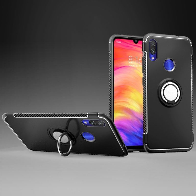 Κάλυμμα Xiaomi Redmi Note 7 Μαύρο Δακτύλιος Από Ανθρακονήματα