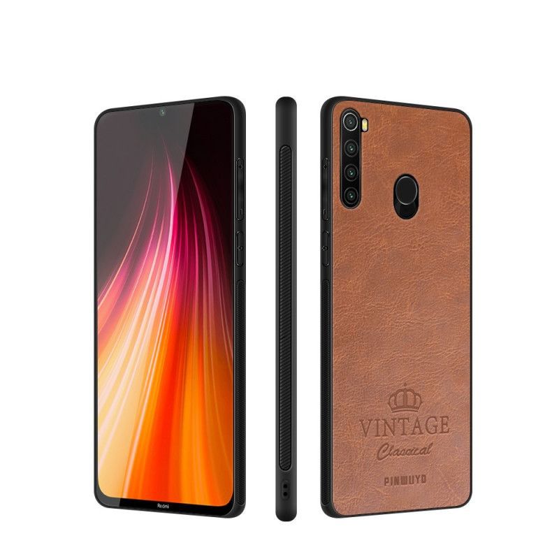 Κάλυμμα Xiaomi Redmi Note 8 Μαύρο Vintage Δερμάτινο Εφέ Pinwuyo