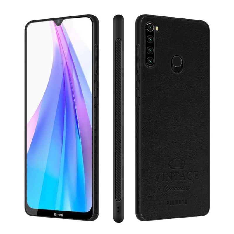 Κάλυμμα Xiaomi Redmi Note 8T Μαύρο Vintage Δερμάτινο Εφέ Pinwuyo σιλικόνης