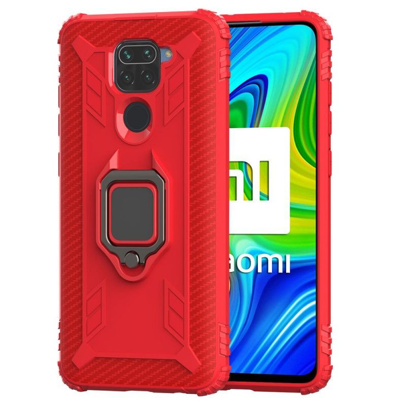 Κάλυμμα Xiaomi Redmi Note 9 Μαύρο Δακτύλιος Και Ανθρακονήματα