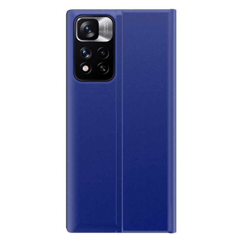 Προβολή Εξωφύλλου Xiaomi Redmi Note 11 / Poco M4 Pro 5G Μαύρο Με Υφή Faux Δέρμα