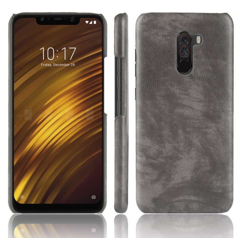 Θήκη Xiaomi Pocophone F1 Μαύρο Από Δέρμα Λίτσι