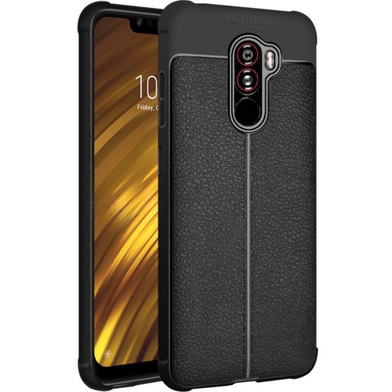 Θήκη Xiaomi Pocophone F1 Μαύρο Imak Ραφές Απομίμησης Δέρματος