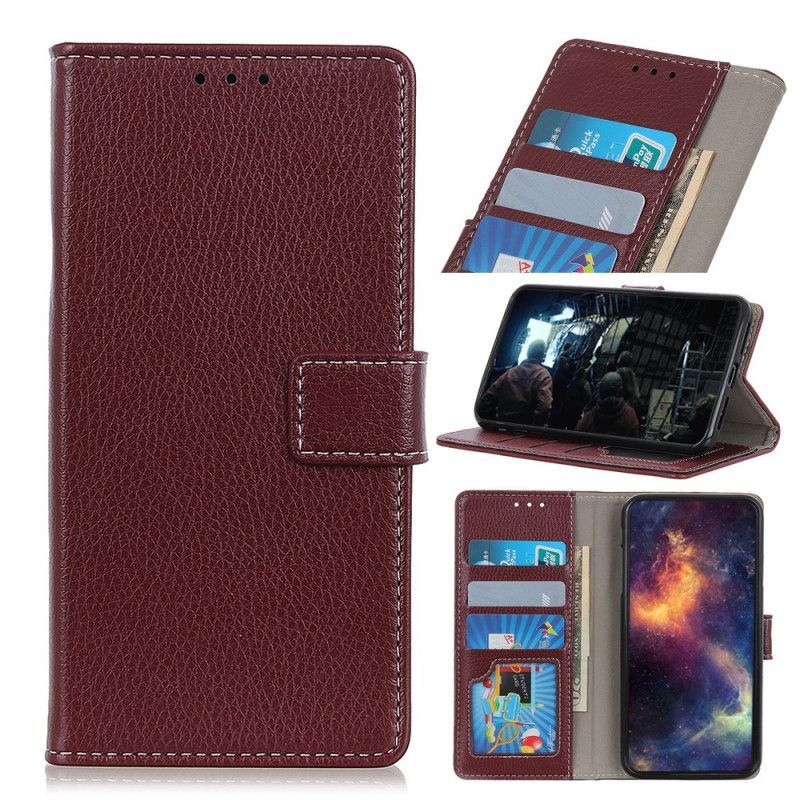 Xiaomi Redmi Note 9 Pro Cover Leather Effect Litchi Stitching