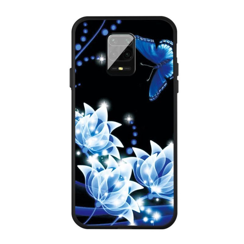 Xiaomi Redmi Note 9S / Redmi Note 9 Pro Case Butterfly And Blue Flowers