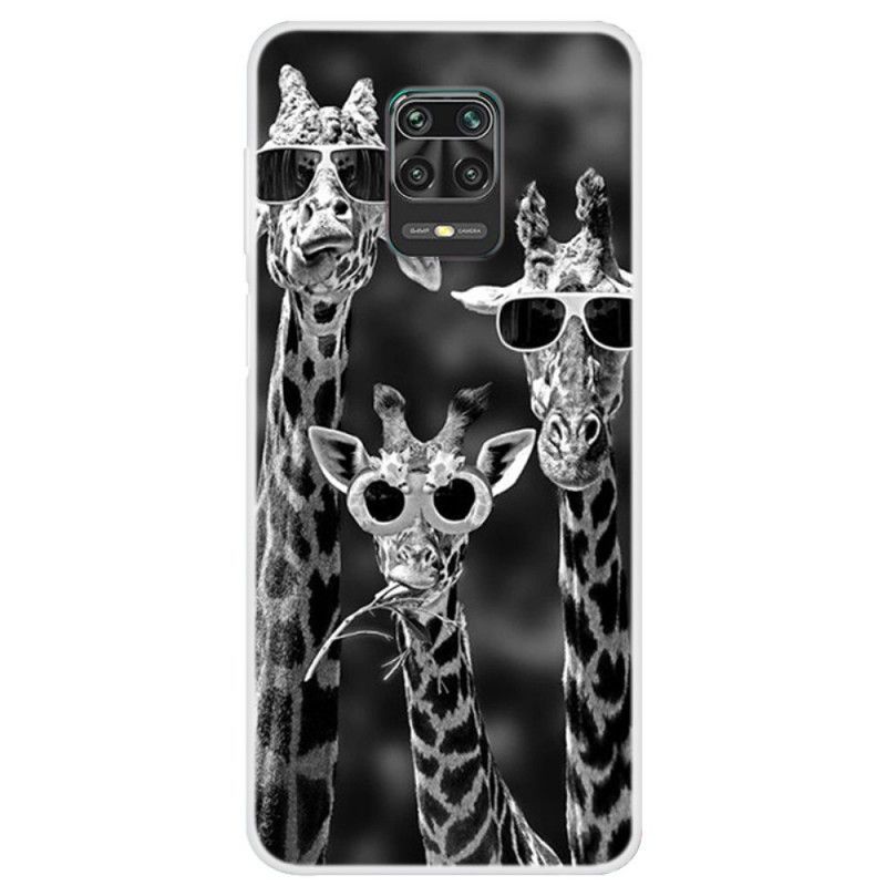 Xiaomi Redmi Note 9S / Redmi Note 9 Pro Case Giraffes With Glasses